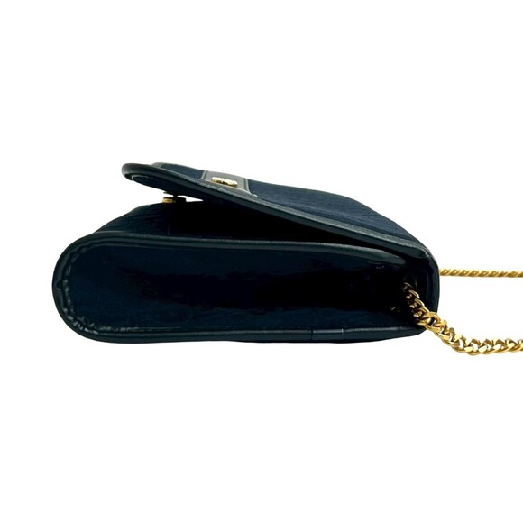 CHRISTIAN DIOR Blue Leather Trotter Shoulder Bag